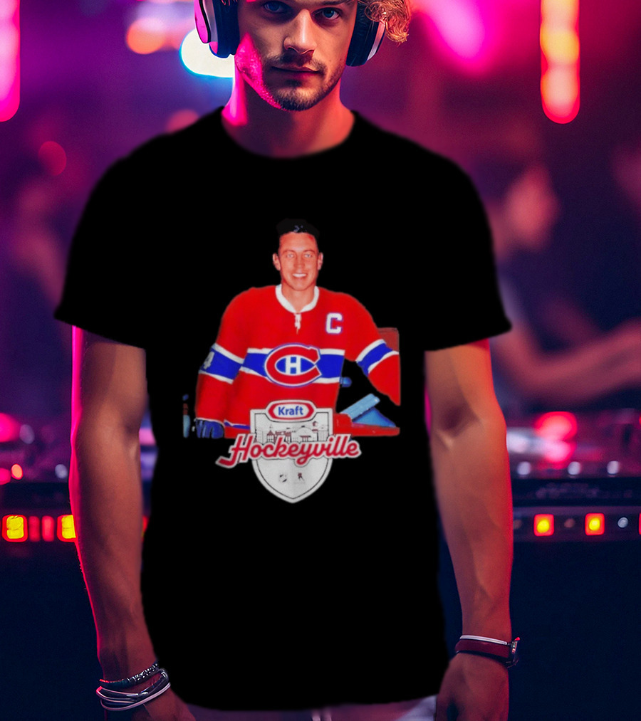 Jean Béliveau Montreal Canadiens Kraft Hockeyville Canadiens Logo Vintage Hockey T-Shirt