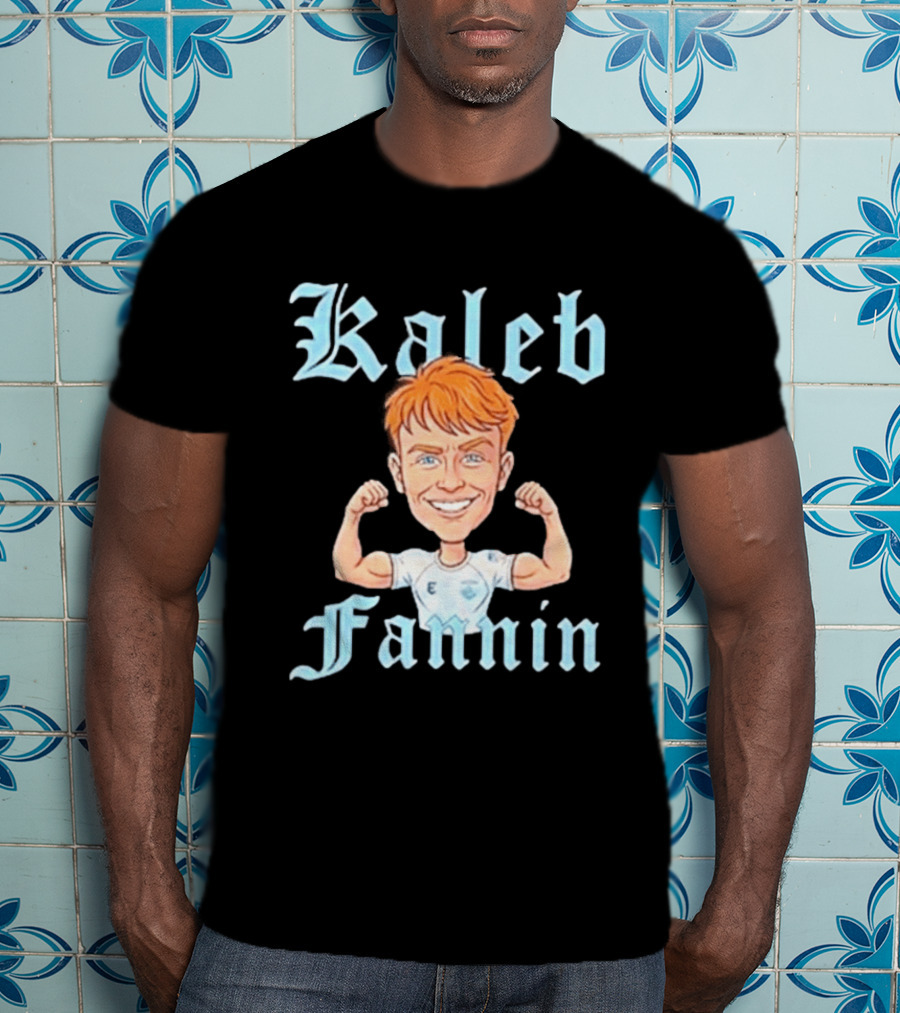 Kaleb Fannin Cartoon Character Flexing Muscles T-Shirt