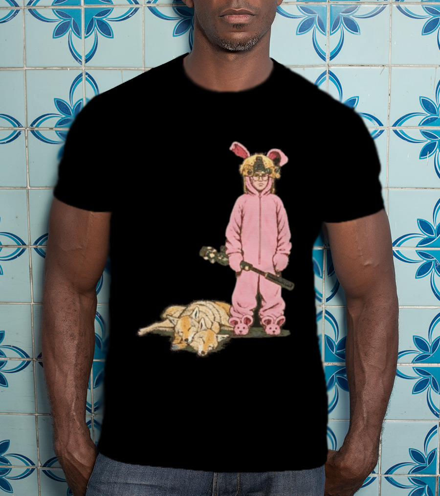 Pink Nightmare Bunny Suit Coyote Hunting Sniper T-Shirt