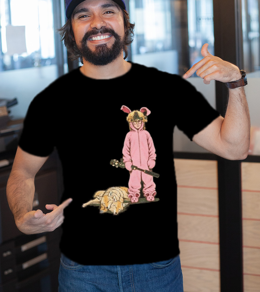 Pink Nightmare Bunny Suit Coyote Hunting Sniper T-Shirt