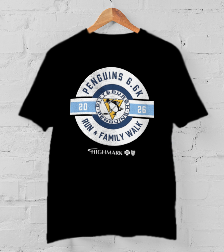 Pittsburgh Penguins 2026 Penguins 6.6k Run Family Walk Highmark T-Shirt