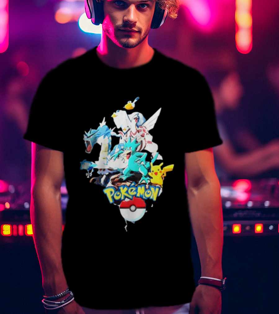 Pokemon Pikachu Gyarados Ralts Golduck Pelipper Dialga Poke Ball T-Shirt