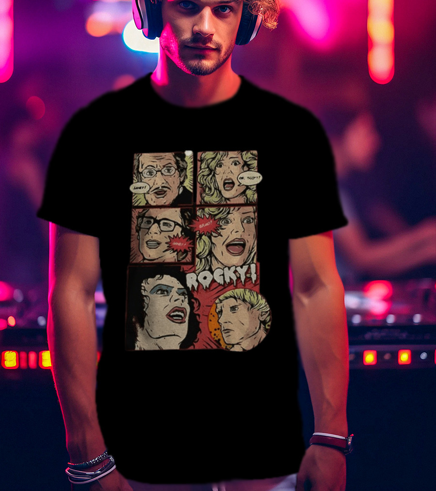 Rocky Horror Picture Show Comic Style Frank N Furter Janet Dr. Scott Brad T-Shirt