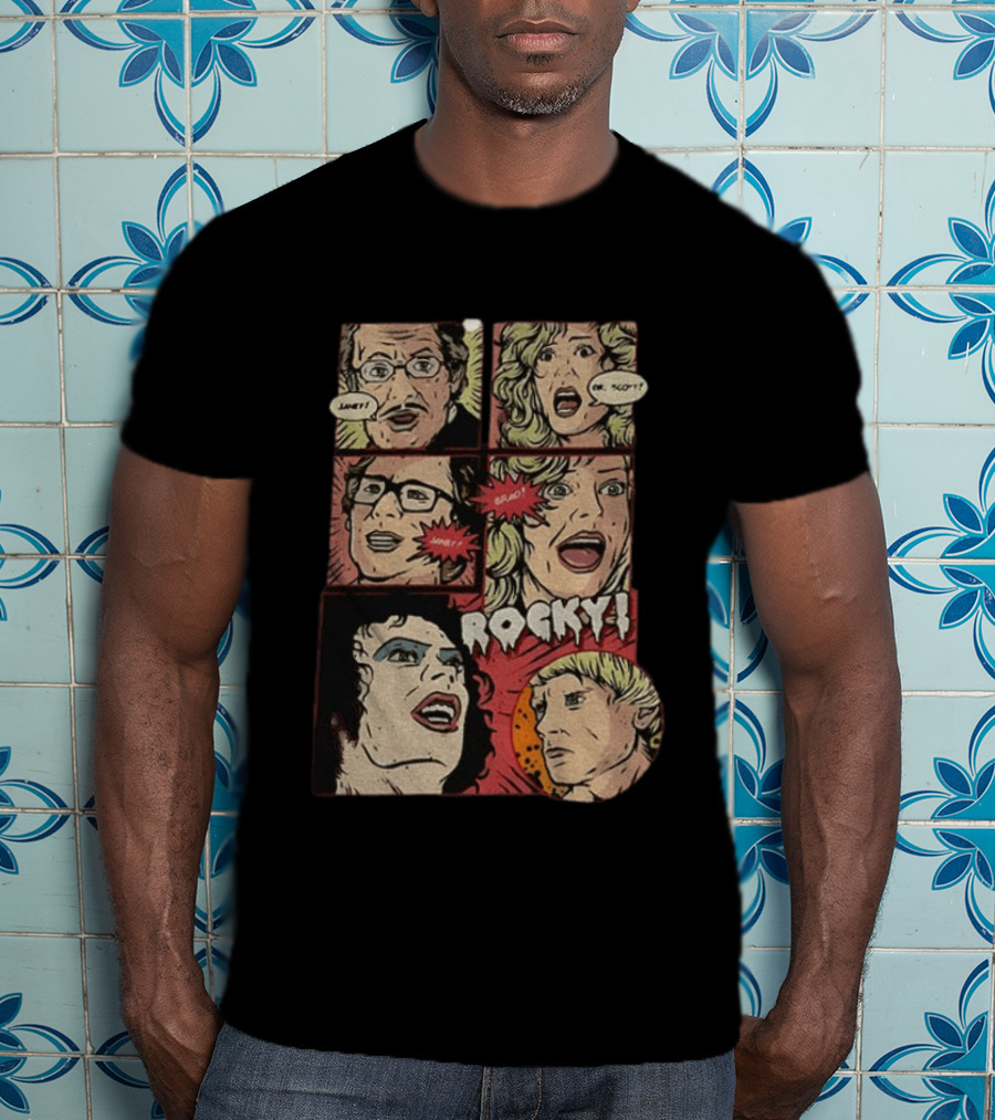 Rocky Horror Picture Show Comic Style Frank N Furter Janet Dr. Scott Brad T-Shirt