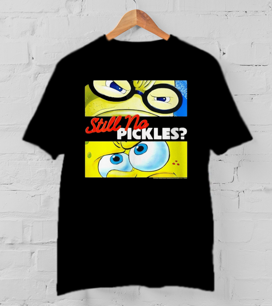 SpongeBob SquarePants Still No Pickles Nickelodeon Eyes Close Up T-Shirt