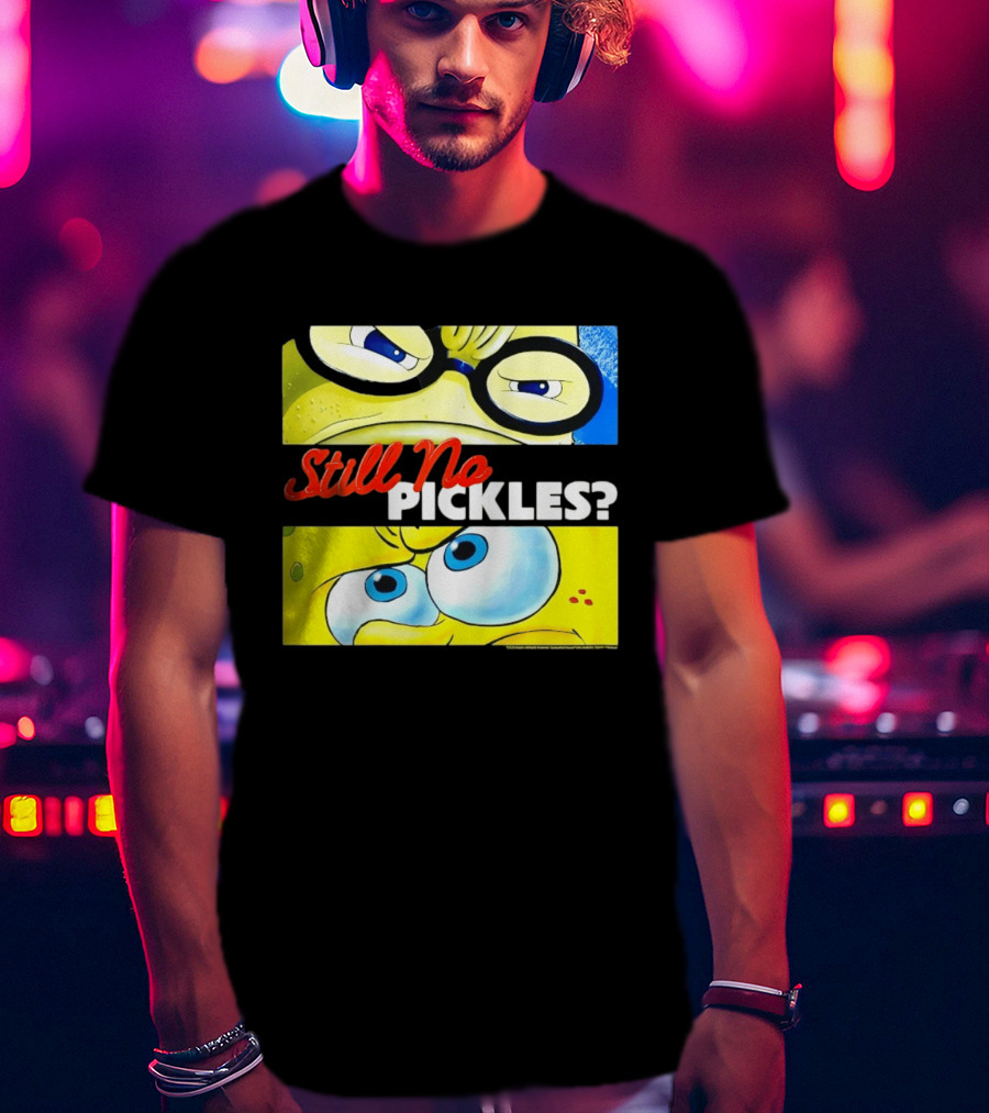 SpongeBob SquarePants Still No Pickles Nickelodeon Eyes Close Up T-Shirt