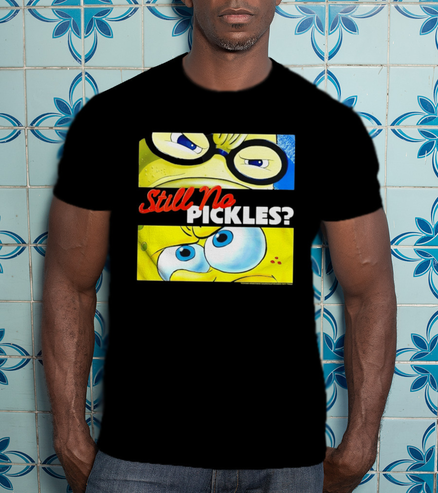 SpongeBob SquarePants Still No Pickles Nickelodeon Eyes Close Up T-Shirt
