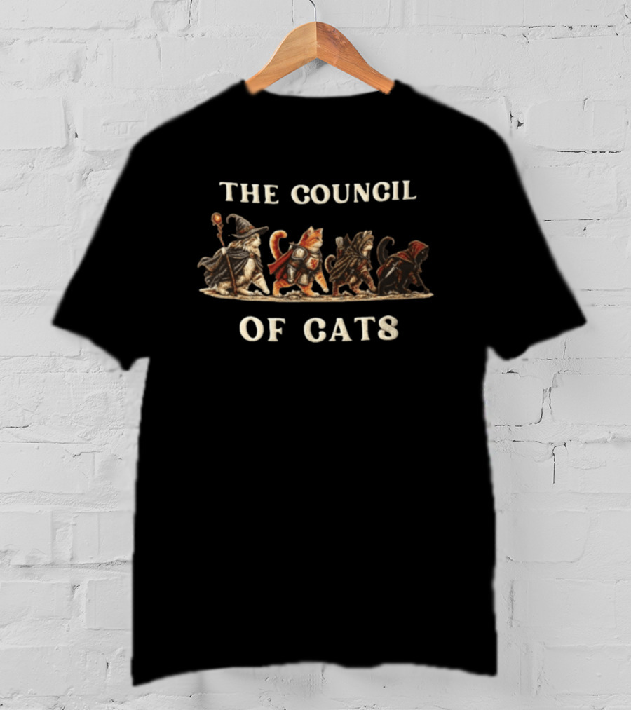 The Council Of Cats Adventurers In Medieval Fantasy Outfits T-Shirt