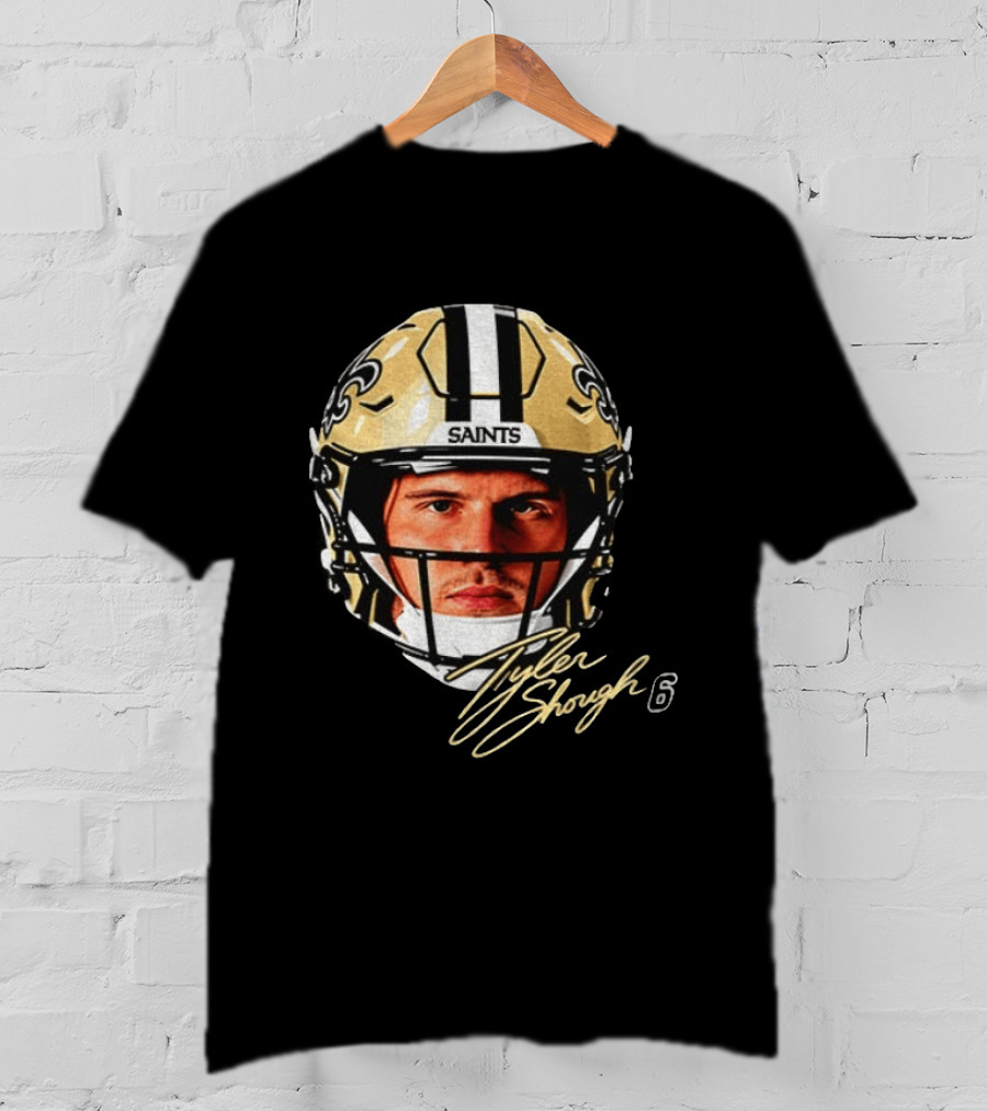 Tyler Shough New Orleans Saints Football Helmet Big Face 6 T-Shirt
