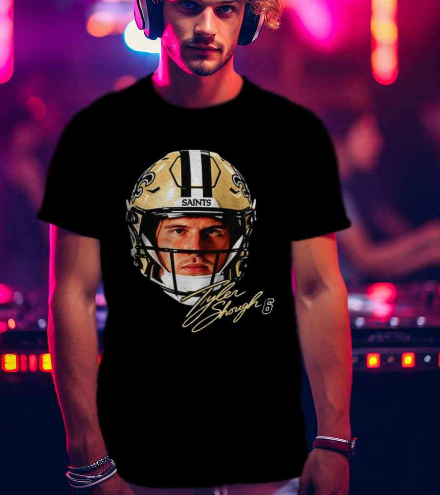 Tyler Shough New Orleans Saints Football Helmet Big Face 6 T-Shirt