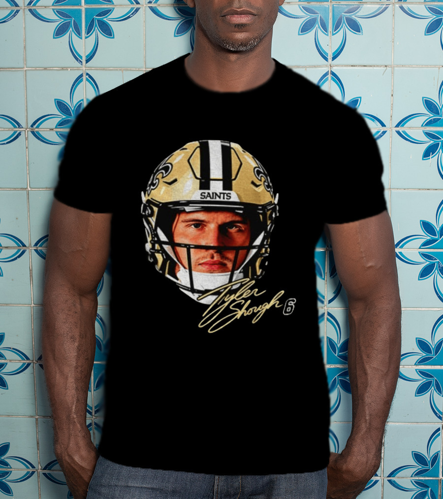 Tyler Shough New Orleans Saints Football Helmet Big Face 6 T-Shirt
