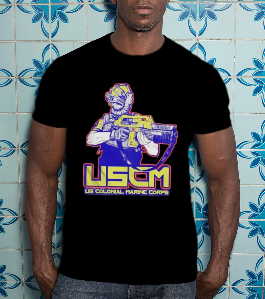 USCM US Colonial Marine Corps Alien Warrior T-Shirt