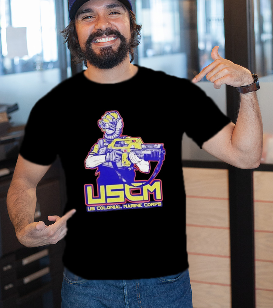 USCM US Colonial Marine Corps Alien Warrior T-Shirt