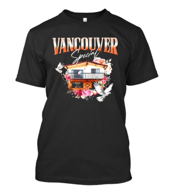 Vancouver Special House Flowers Doves T-Shirt
