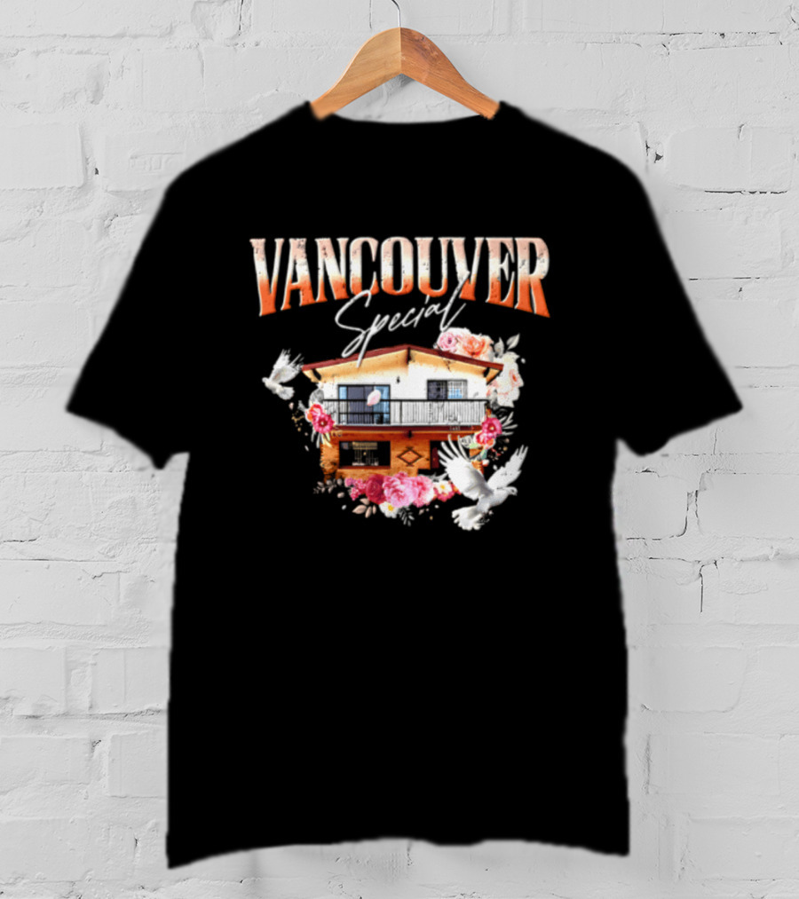 Vancouver Special House Flowers Doves T-Shirt