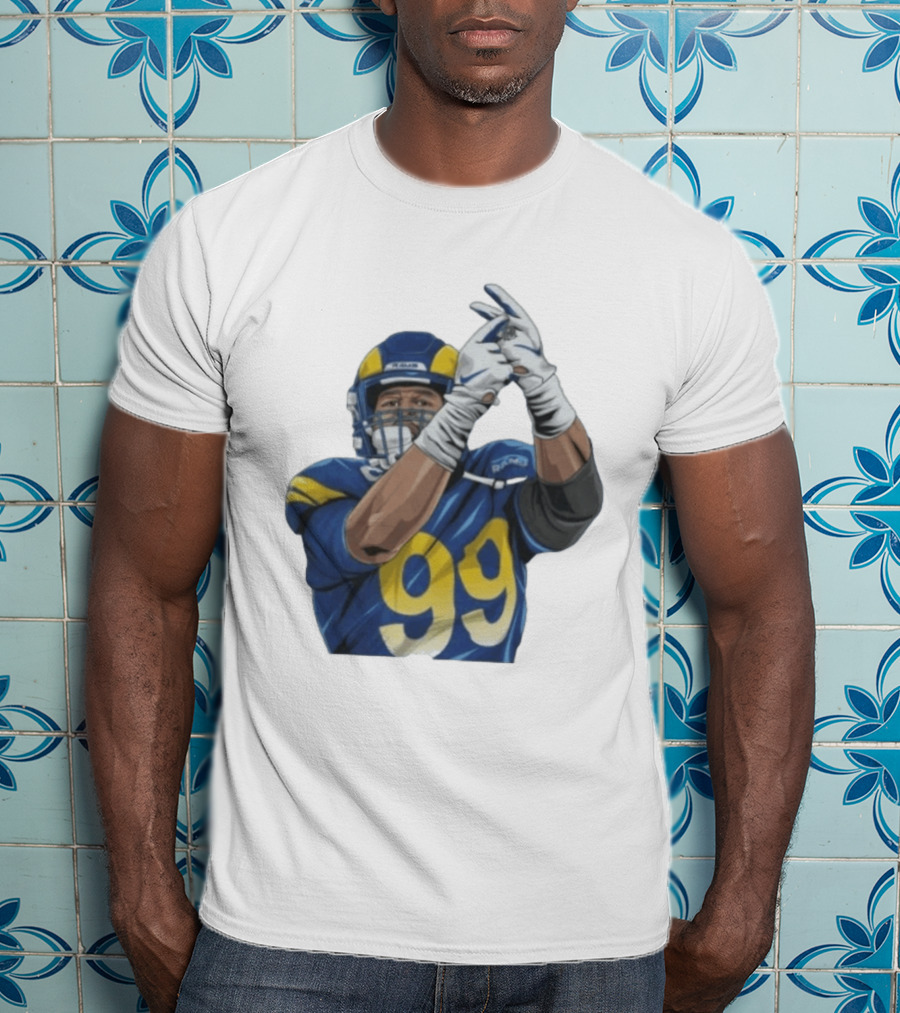 Aaron Donald No 99 Los Angeles Rams AD99 Blue And Yellow Football Gear T-Shirt