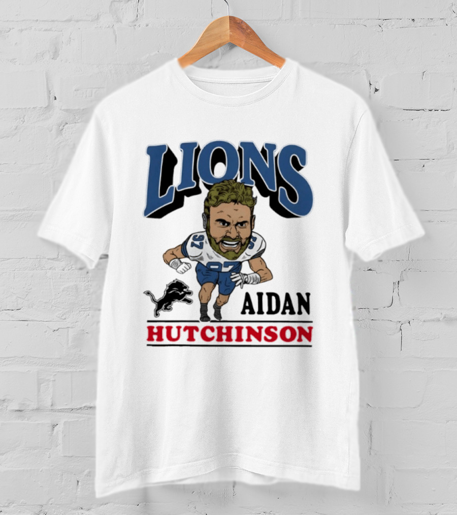 Lions Aidan Hutchinson Caricature 97 T-Shirt