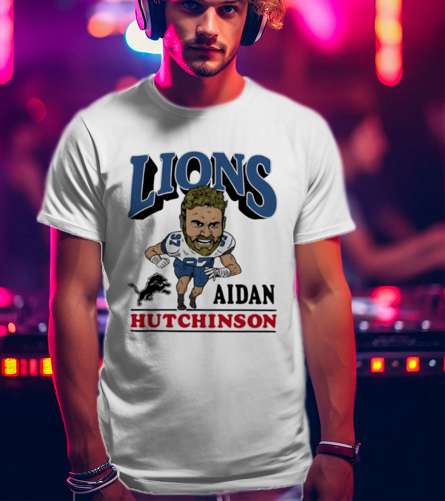 Lions Aidan Hutchinson Caricature 97 T-Shirt