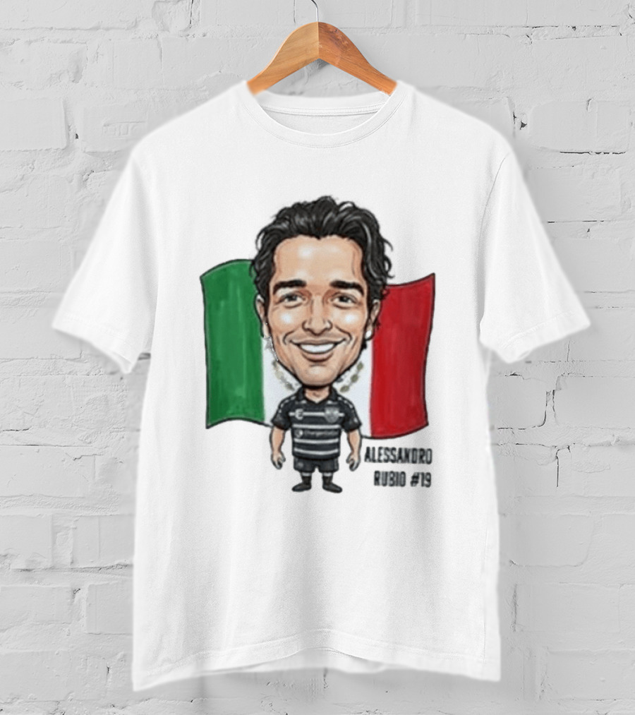 Alessandro Rubio No 19 Caricature Mexico Flag Football Jersey T-Shirt