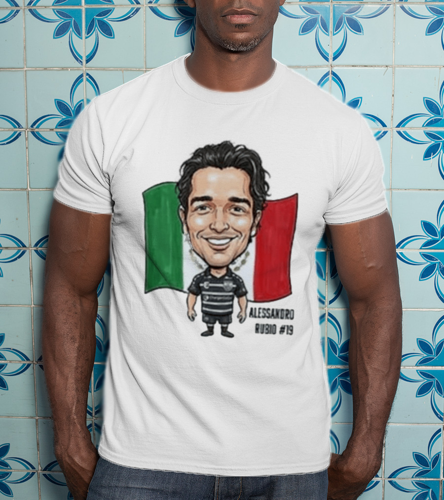Alessandro Rubio No 19 Caricature Mexico Flag Football Jersey T-Shirt