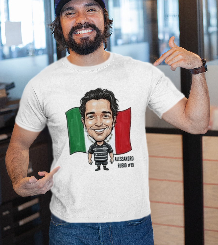 Alessandro Rubio No 19 Caricature Mexico Flag Football Jersey T-Shirt