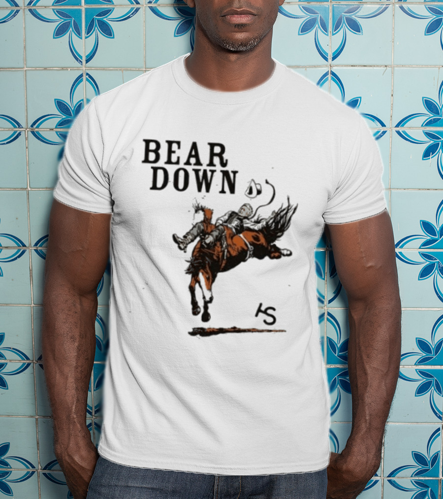 Bear Down Cowboy Rodeo Bucking Horse 15 T-Shirt