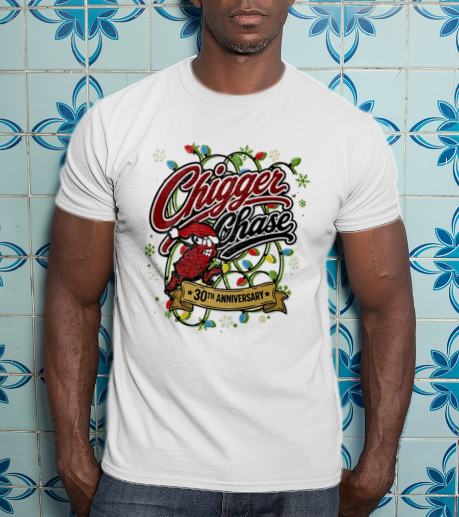 Chigger Chase Christmas Lights 30th Anniversary Celebration T-Shirt