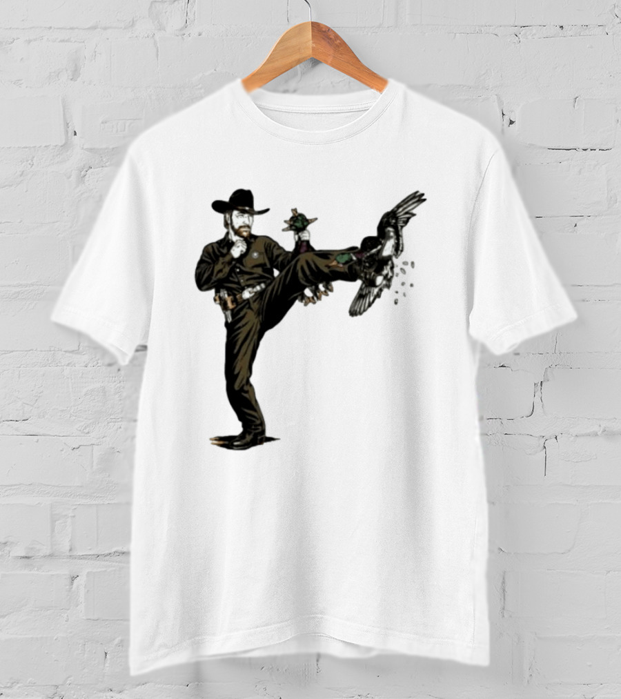 Chuck Norris Roundhouse Kick Duck Hunting Action T-Shirt