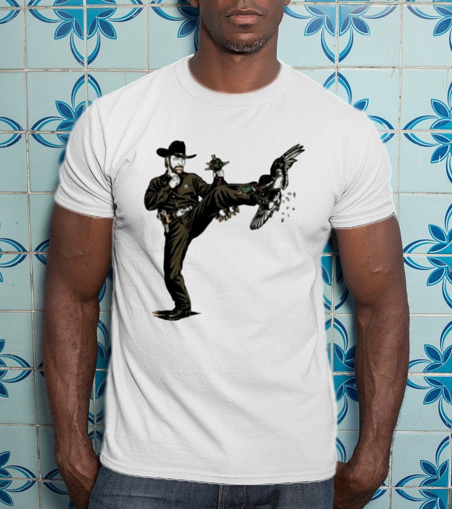 Chuck Norris Roundhouse Kick Duck Hunting Action T-Shirt