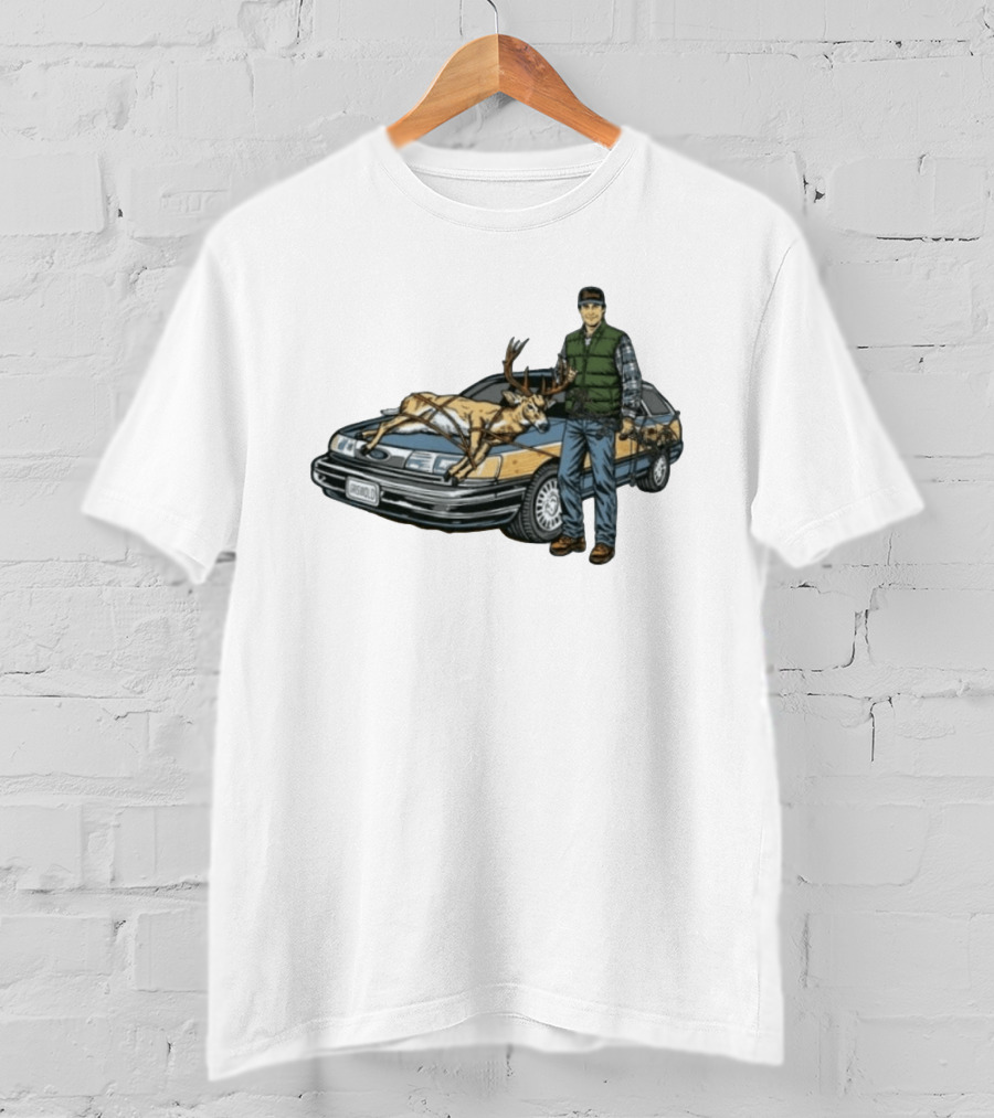 Clark Griswold Christmas Vacation With Deer On Car T-Shirt