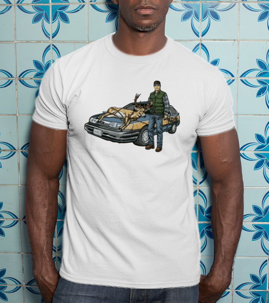 Clark Griswold Christmas Vacation With Deer On Car T-Shirt