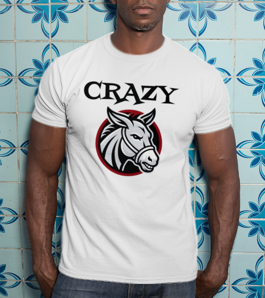 CRAZY Donkey Animal Face Circle T-Shirt