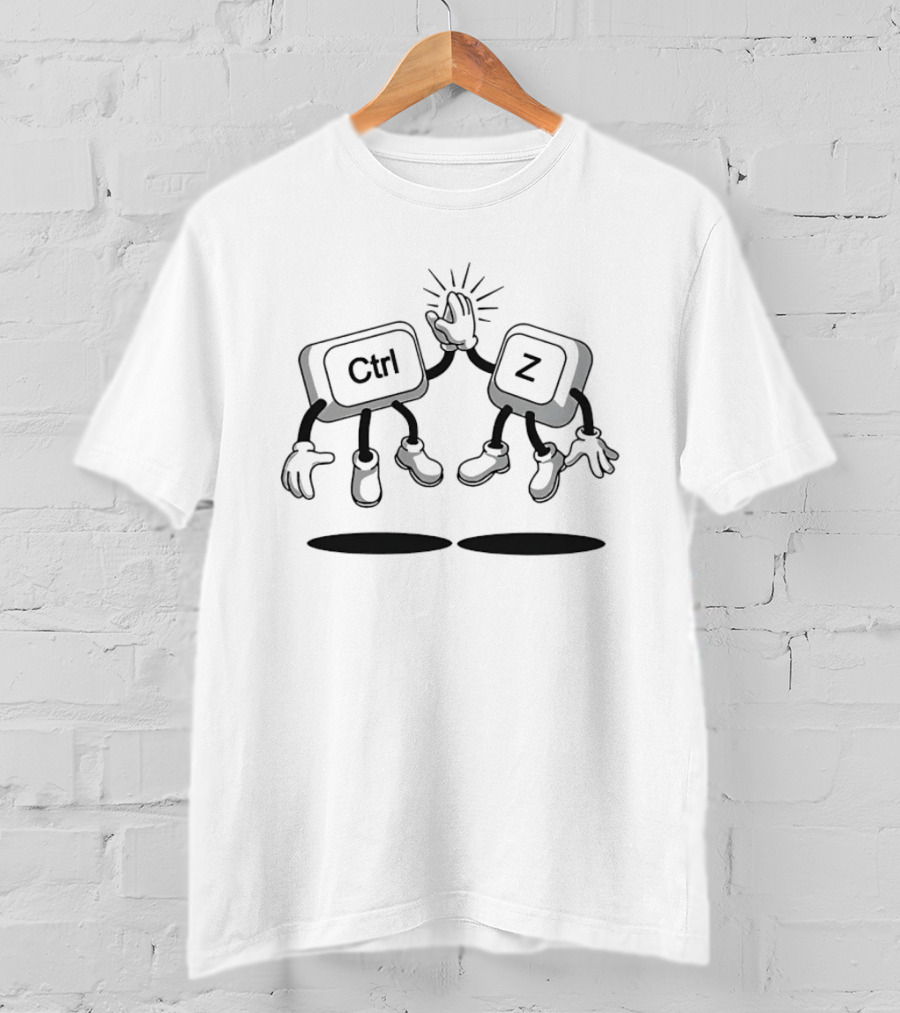 Ctrl Z High Five Keyboard Keys Undo Tech Humor T-Shirt