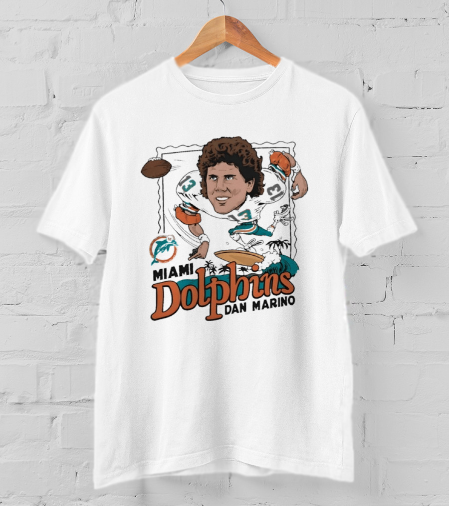 Dan Marino Miami Dolphins Caricature Homage Player Football T-Shirt