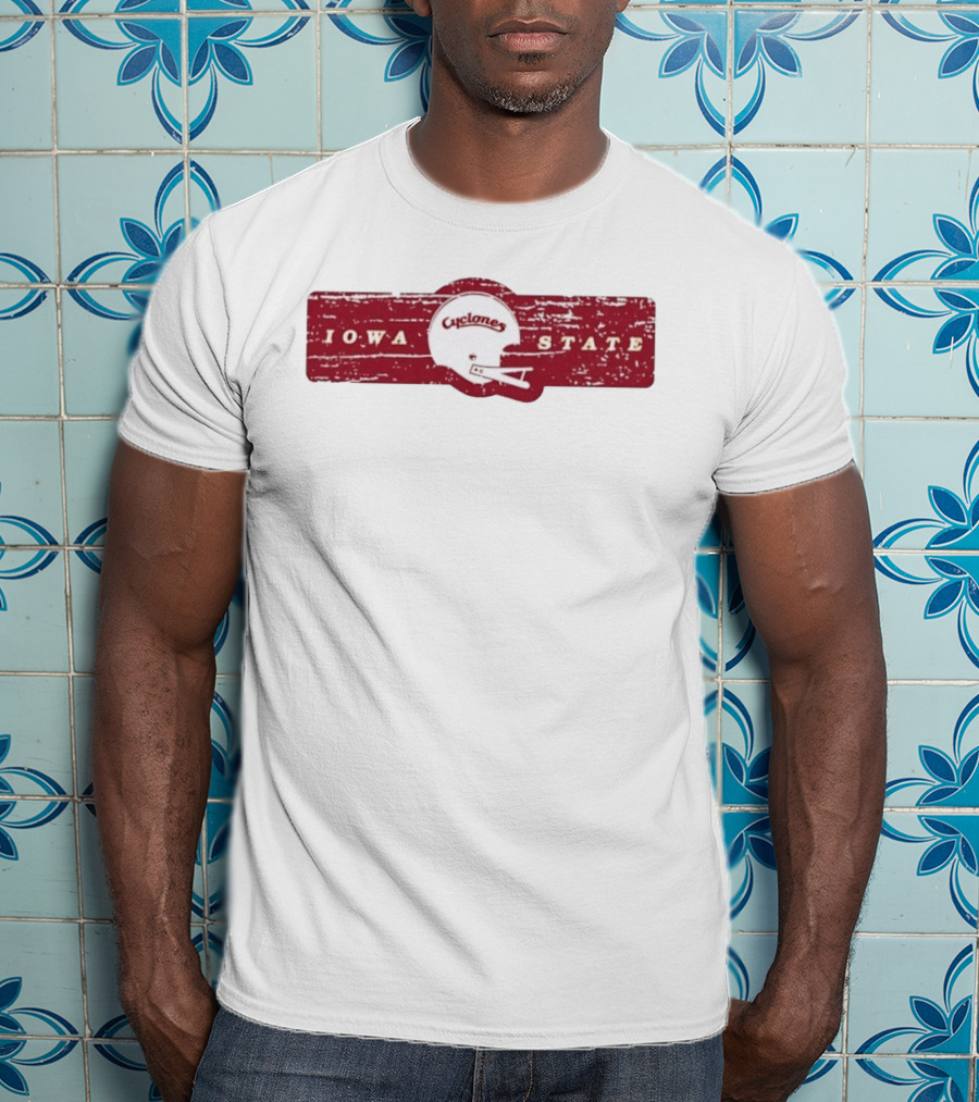 Distressed Vintage Iowa State Cyclones Football Helmet T-Shirt