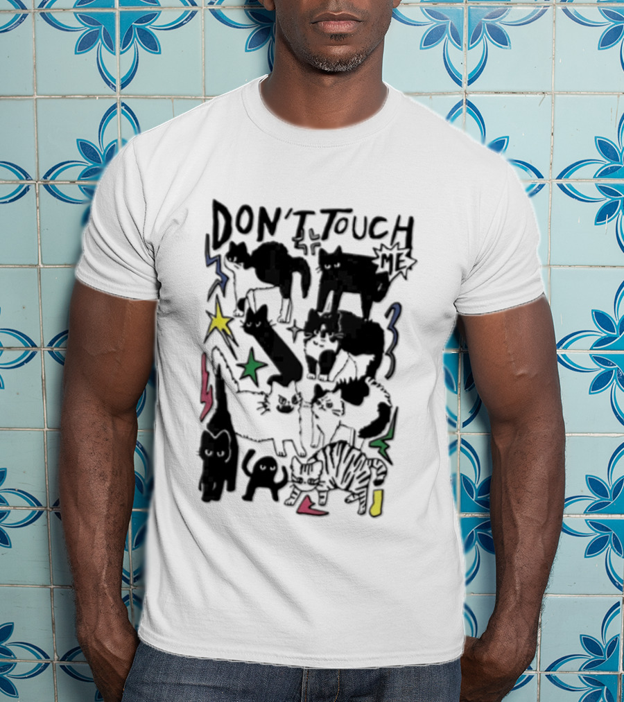 DON'T TOUCH ME Multiple Cats Stars Lightning T-Shirt
