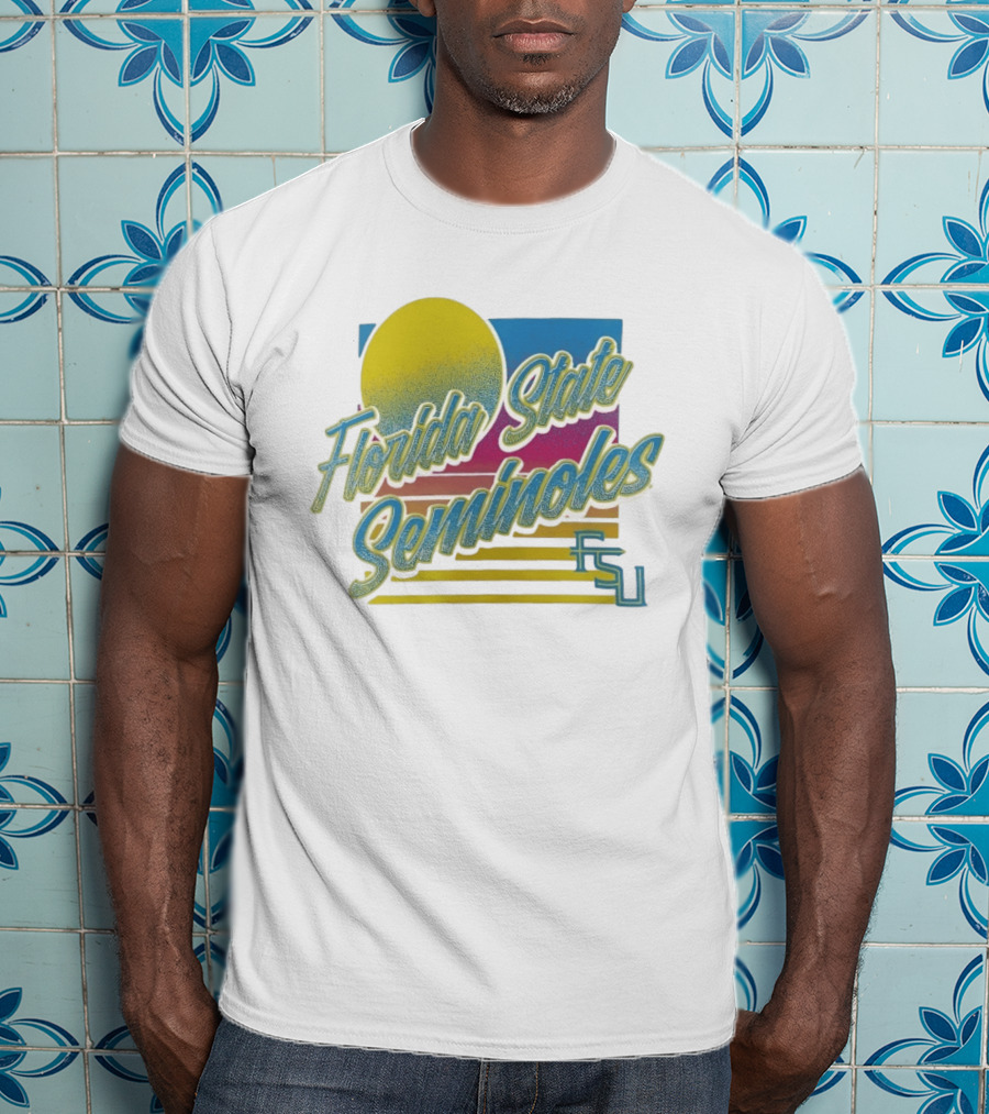 Florida State Seminoles FSU Retro College Sports Sunset T-Shirt