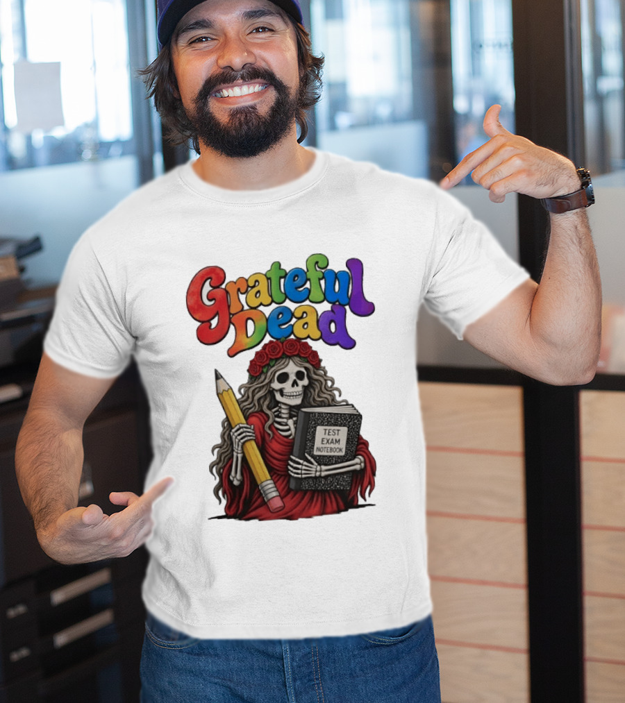 Grateful Dead Skeleton Test Exam Notebook With Pencil T-Shirt