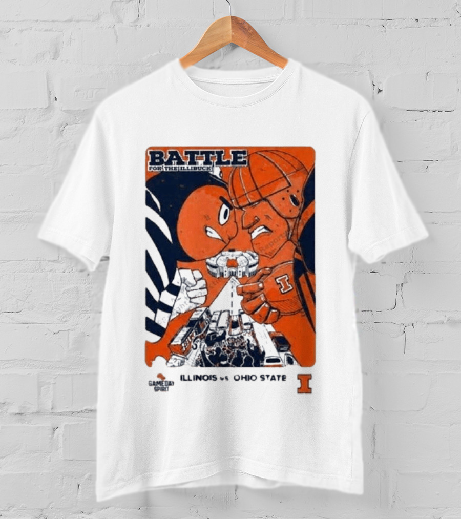Battle For The Illibuck Illinois Vs Ohio State NCAA College Football 2026 Ohio Stadium T-Shirt