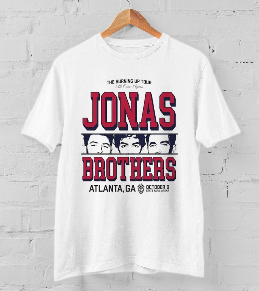 Jonas Brothers The Burning Up Tour All Over Again October 8 Atlanta State Farm Arena T-Shirt