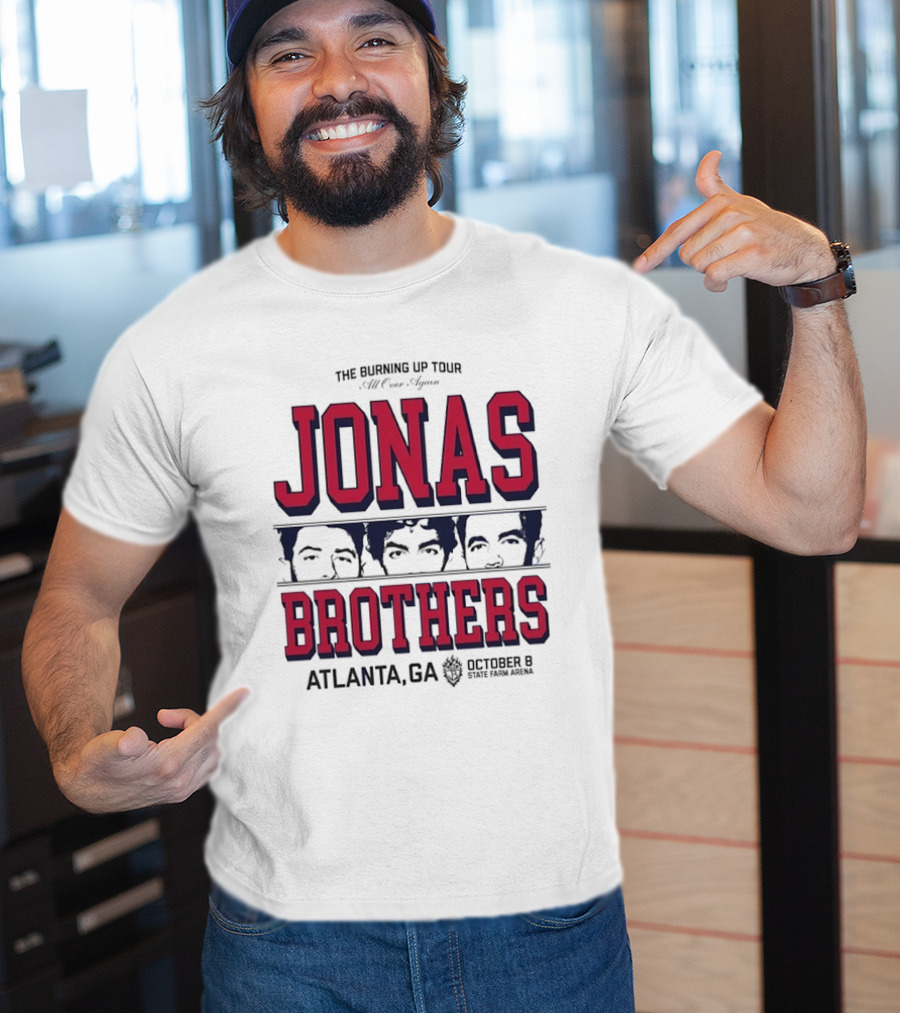 Jonas Brothers The Burning Up Tour All Over Again October 8 Atlanta State Farm Arena T-Shirt