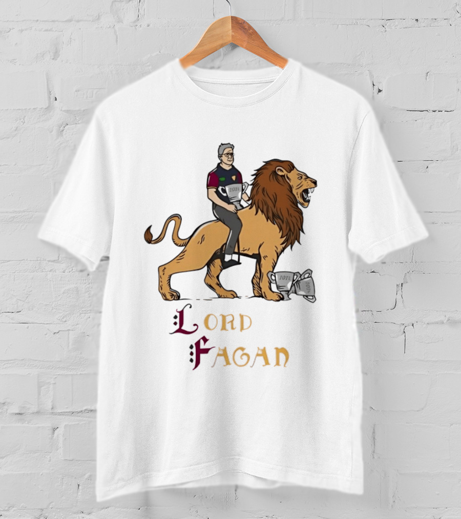 Lord Fagan Brisbane Lions 2024 Premiership Trophy Holder Riding Lion T-Shirt
