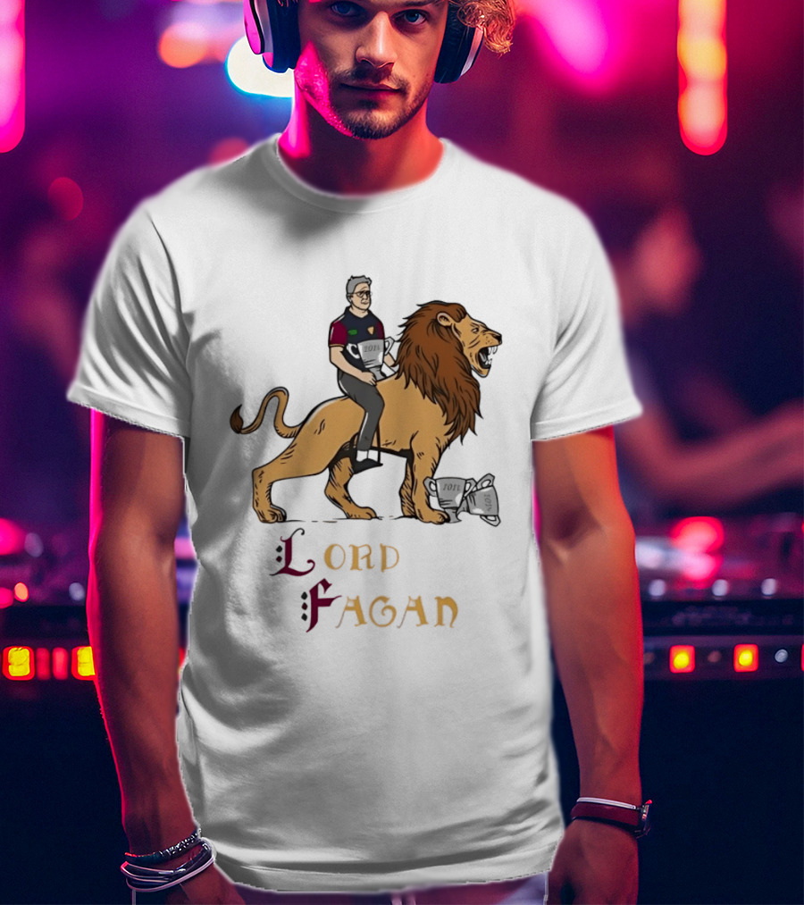 Lord Fagan Brisbane Lions 2024 Premiership Trophy Holder Riding Lion T-Shirt