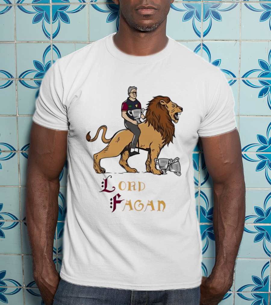 Lord Fagan Brisbane Lions 2024 Premiership Trophy Holder Riding Lion T-Shirt