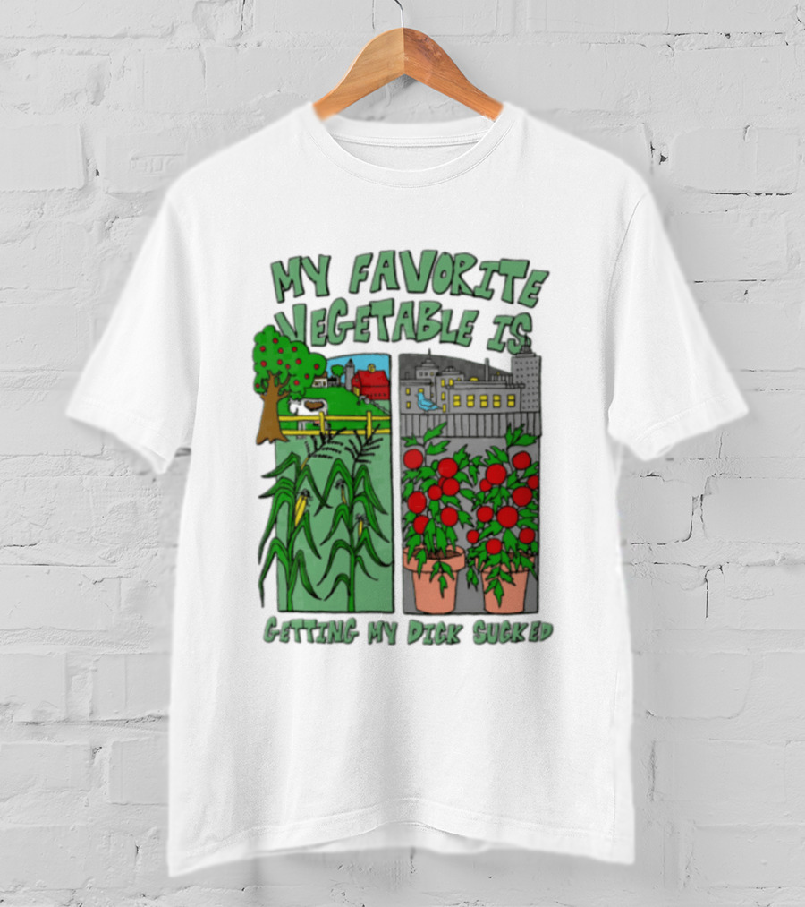 My Favorite Vegetable Is Getting My Dick Sucked Farm Scene City Rooftop Tomato Plants T-Shirt