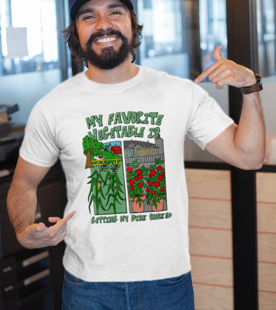 My Favorite Vegetable Is Getting My Dick Sucked Farm Scene City Rooftop Tomato Plants T-Shirt