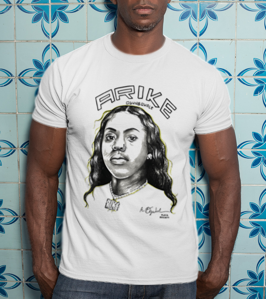 Playa Society Arike Ogunbowale Portrait With Necklace T-Shirt