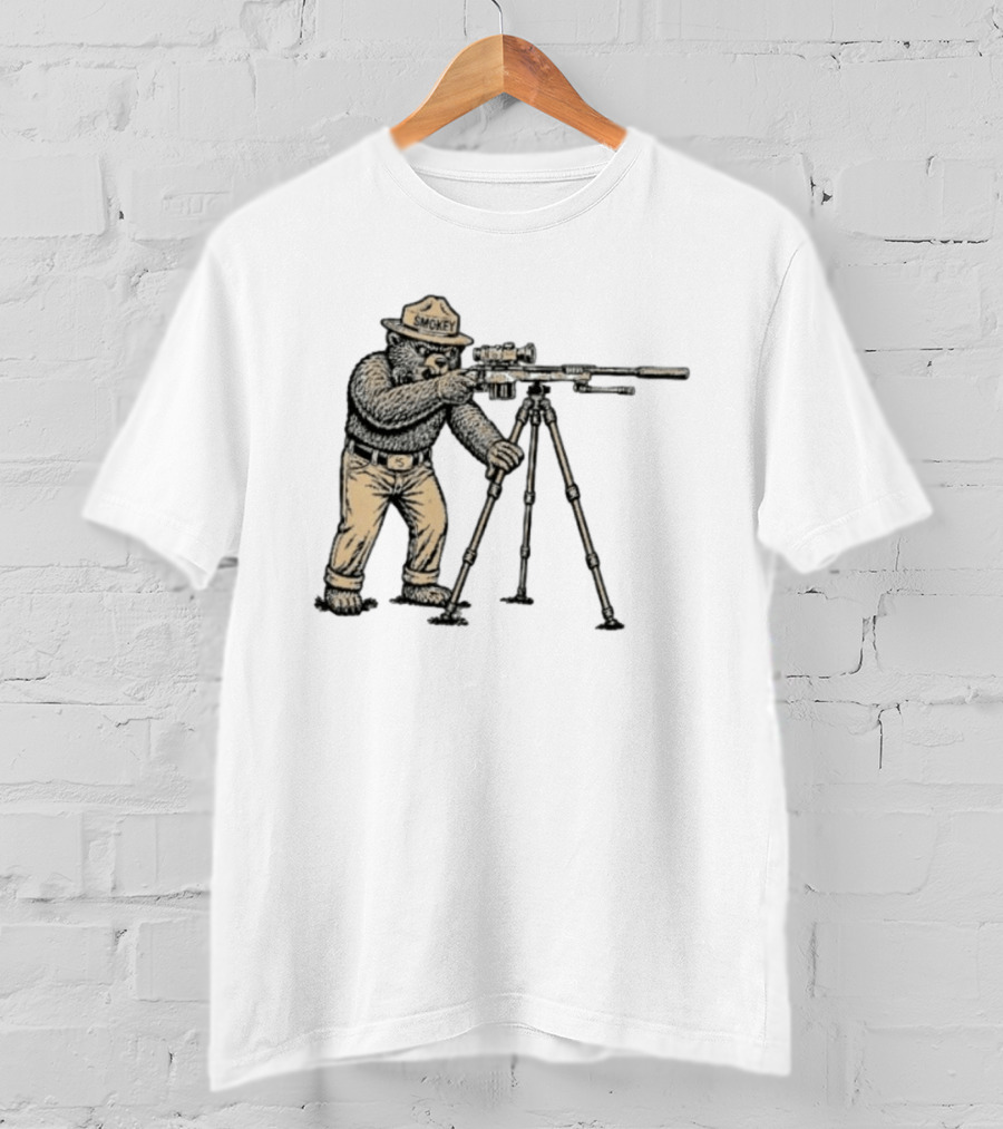 Smokey Bear Sniper Forest Ranger With Rifle T-Shirt