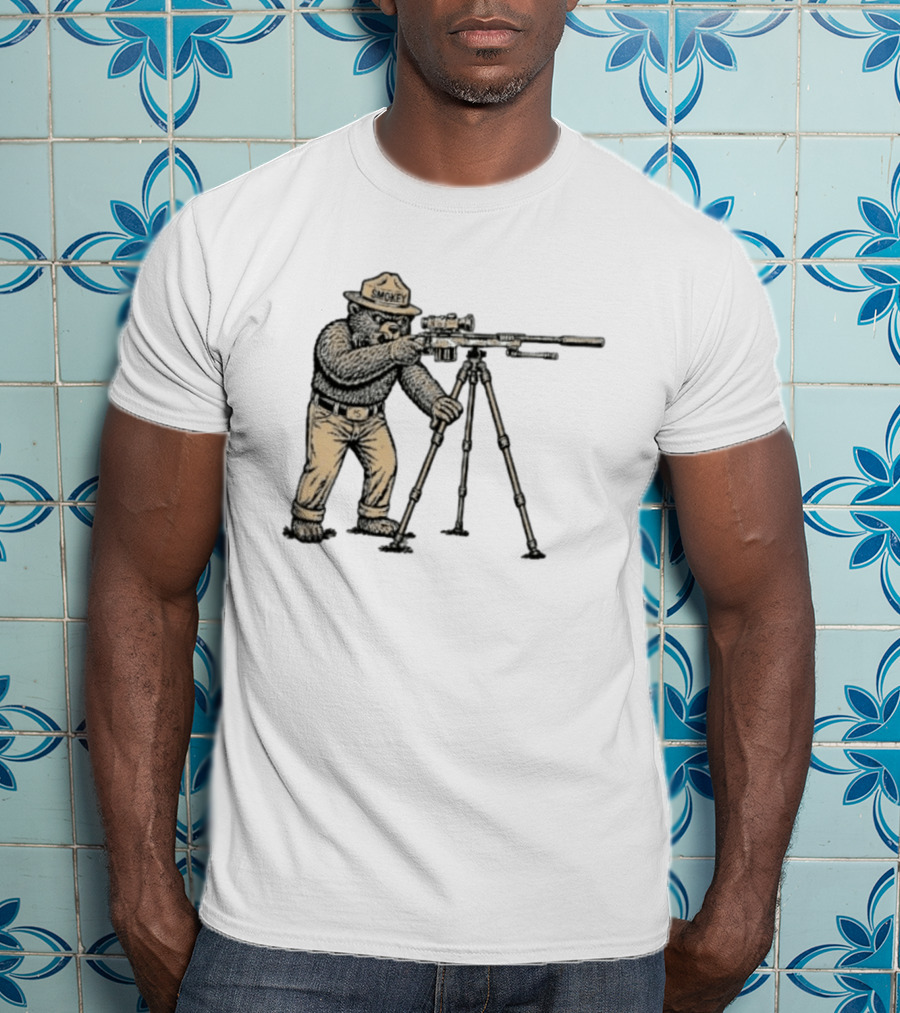 Smokey Bear Sniper Forest Ranger With Rifle T-Shirt