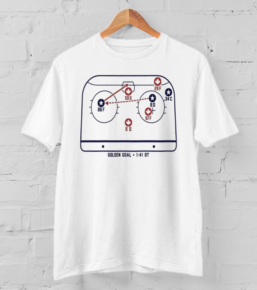 Team Canada Golden Goal Diagram 1 41 OT Play T-Shirt